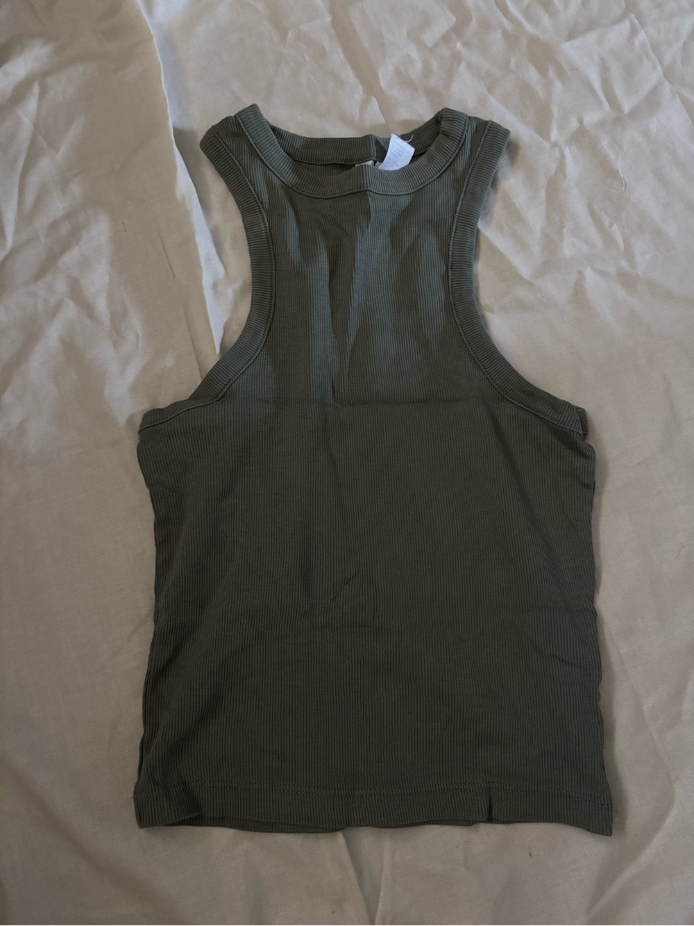 H&M Olive Green Ribbed Tank Top - Picture 2 of 8